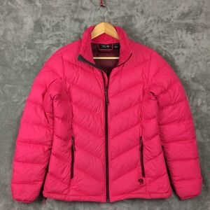 Mountain Hardware Puffer Jacket Coat Womens Medium Pink Q Shield 650 Down Filled